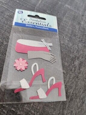 3D Stickers - Pink Gloves Shoes Flower Sandylion Essentials 3D - NEW RETIRED #28